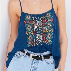 Urban Outfitters Ecote embroidered strapped tank